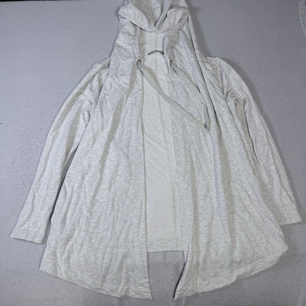 Athleta Pranayama Wrap Women Size Medium Gray Open Front Cardigan Shawl Pockets